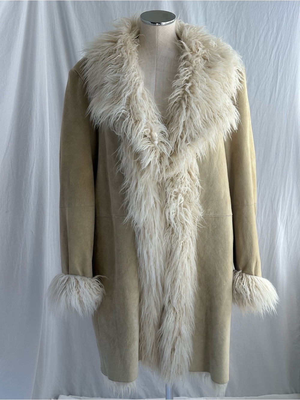 Vintage Genuine Suede & Faux Shearling Penny Lane Boho Coat | 3X